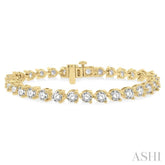 9 ctw 3 Prong Round Cut Diamond Tennis Bracelet YG 14K-G*